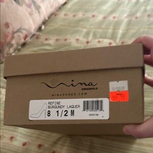 Nina Burgundy Lacquer Heels